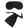 黑色100%桑蚕丝眼罩2件套装柔软丝滑遮光睡眠眼罩收纳袋旅行套装图