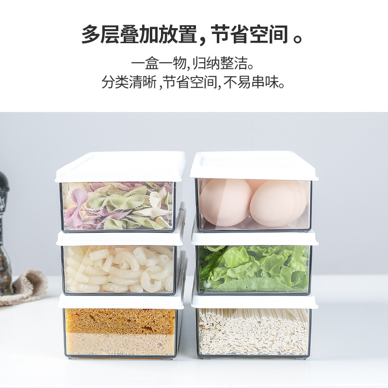 1100ml rectangular transparent food storage box for household kitchen refrigerators details Picture