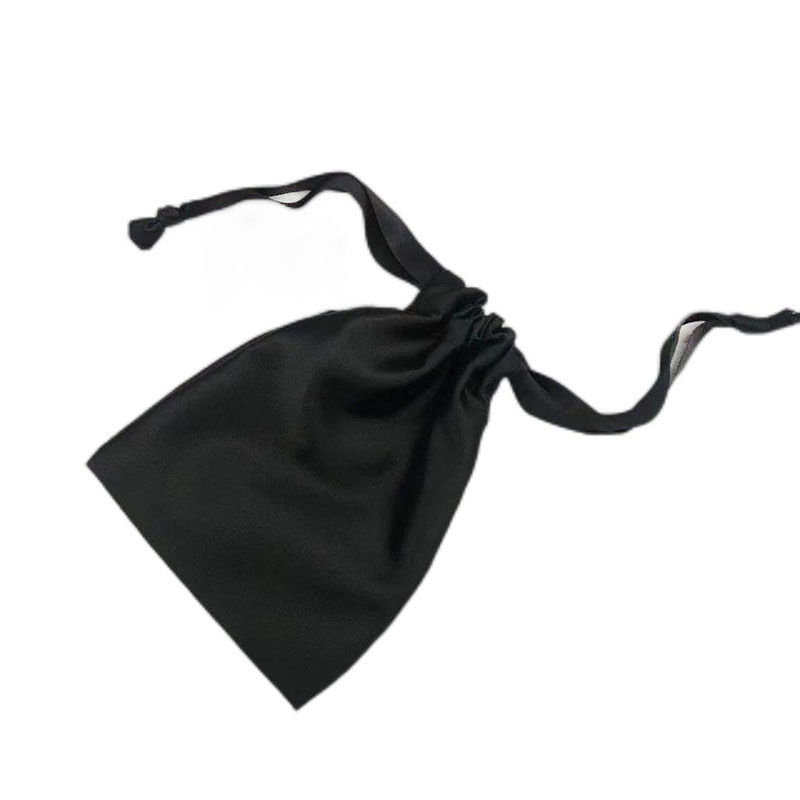 黑色100%桑蚕丝眼罩2件套装柔软丝滑遮光睡眠眼罩收纳袋旅行套装详情图3