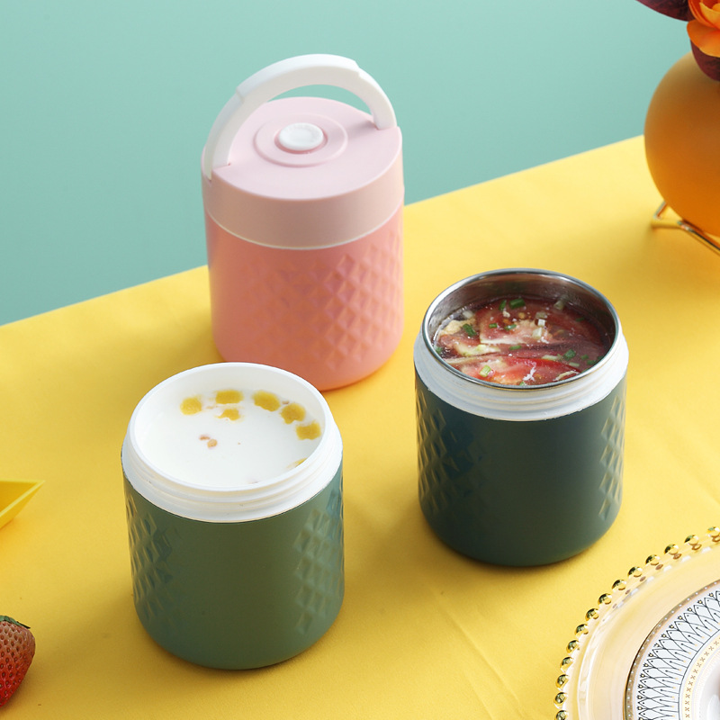 500ml portable plastic stainless steel breakfast cup Specification image