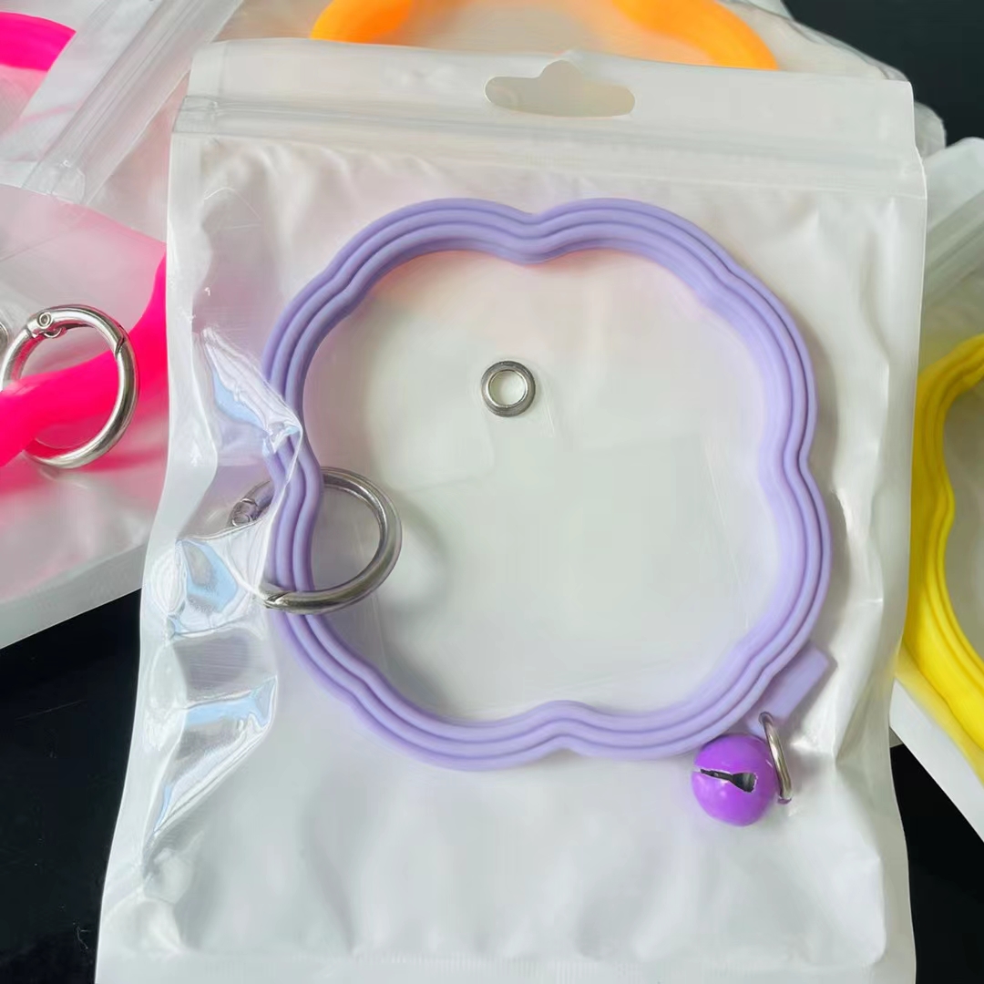 花型波浪硅胶网红同款手机壳通用渐变色防丢圈挂环防摔 挂绳手环