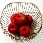 家用铁艺果篮果盘 现代简约水果盘收纳篮 镂空果盘沥水篮      1