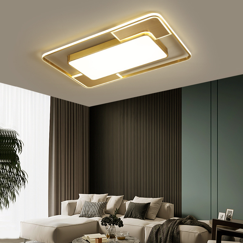 中山灯饰灯具长方形客厅吸顶灯大气家用卧室餐厅全铜吸顶灯具批发