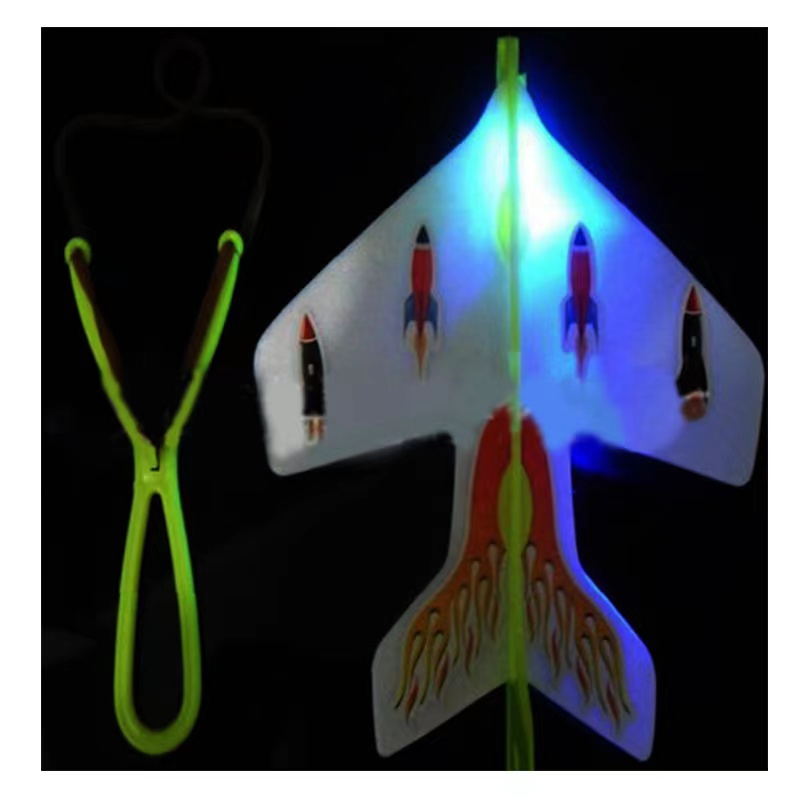多彩发光弹射飞机闪光弹弓飞机儿童玩具批发创意地摊玩具    详情图5