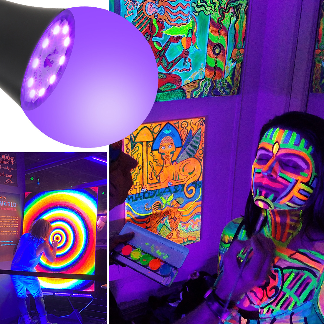 UV purple light black bulb 385-400nm, 9W plastic-coated aluminum transparent cover, hotel, party, haunted house fluorescent atmosphere decoration
