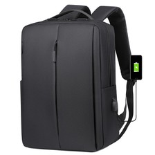 新款休闲电脑背包男商务背包学生背包休闲双肩包USB数据线多功能包