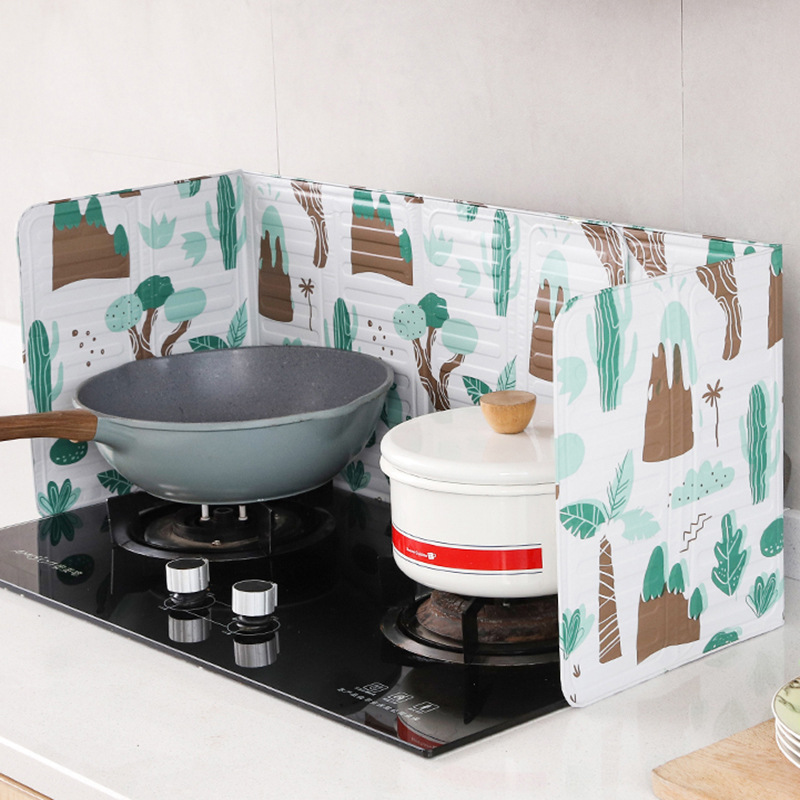 Foldable printed aluminum foil high-temperature resistant oil shield details Picture