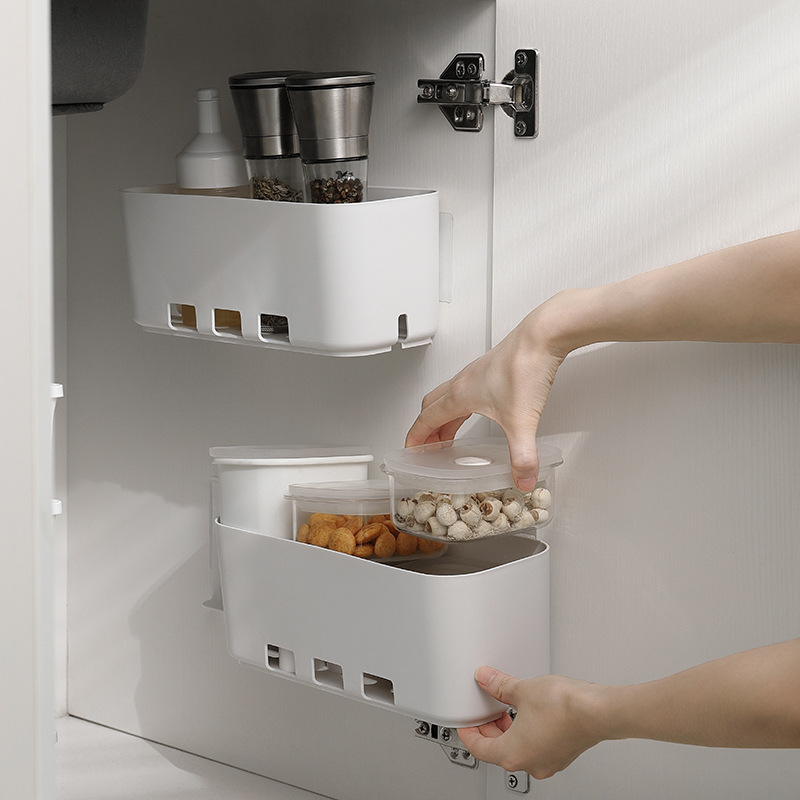 A telescopic drawer-type storage rack for kitchen cabinets Specification image