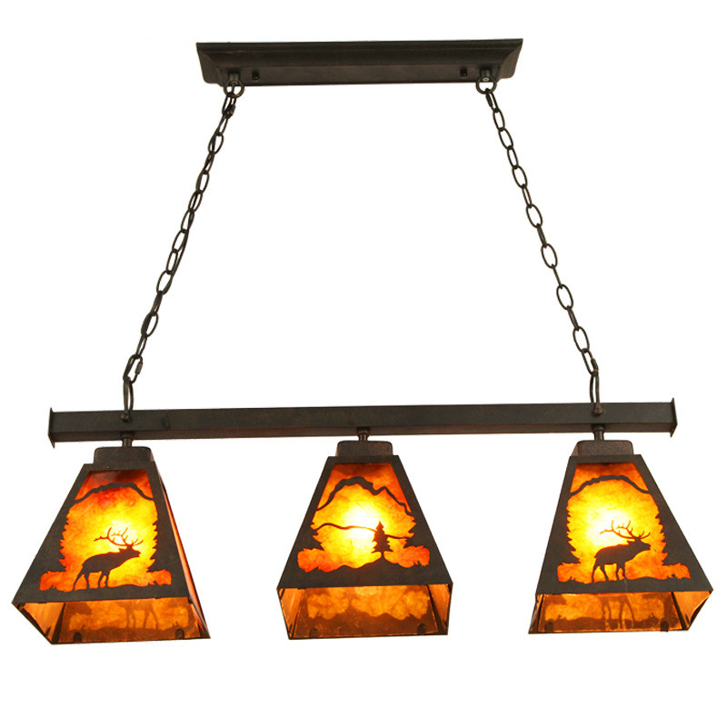 American country chandelier, restaurant balcony corridor lampstand, villa coffee shop, ironwork dining chandelier