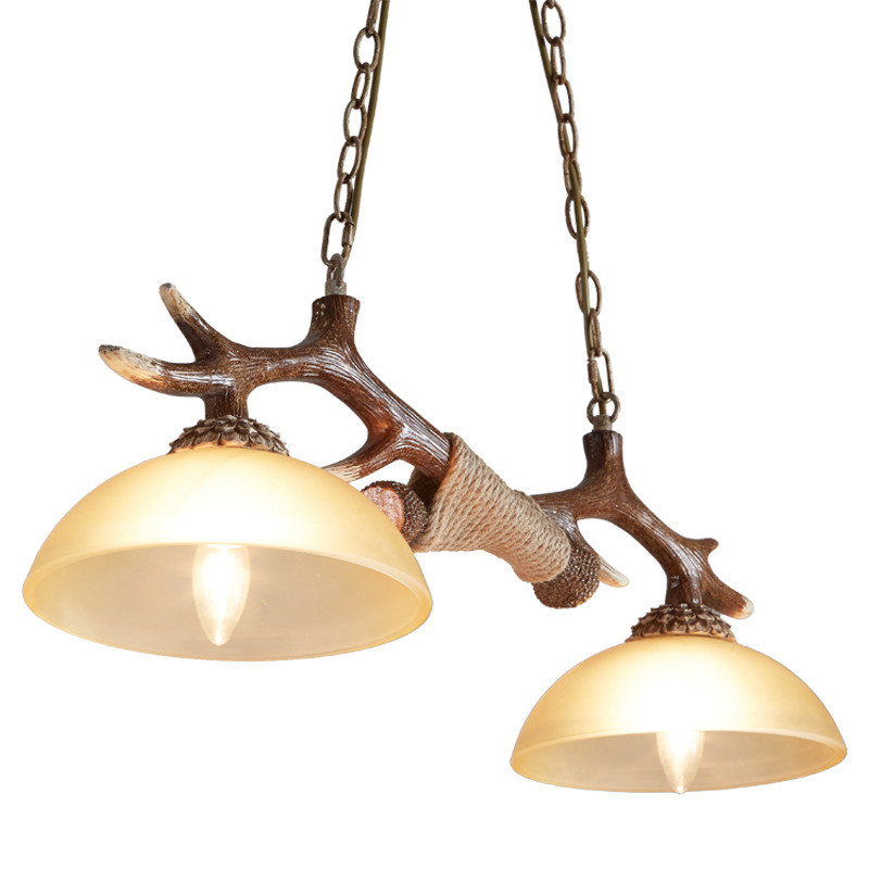 American country chandelier, personalized antique creative glass antler chandelier for living room and dining room. Antler chandelier Specification image