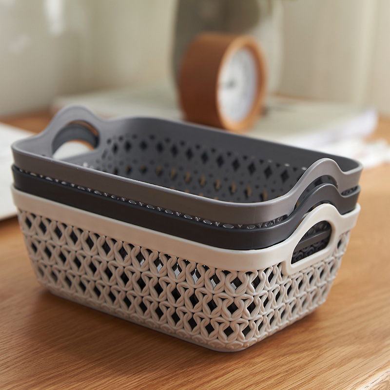 Plastic rattan storage basket Specification image