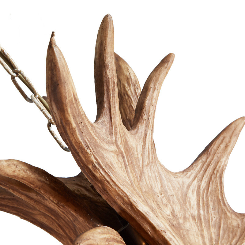 American-style chandelier, country antler lamp, living room, dining room, villa, homestay, retro and creative antler chandelier Specification image