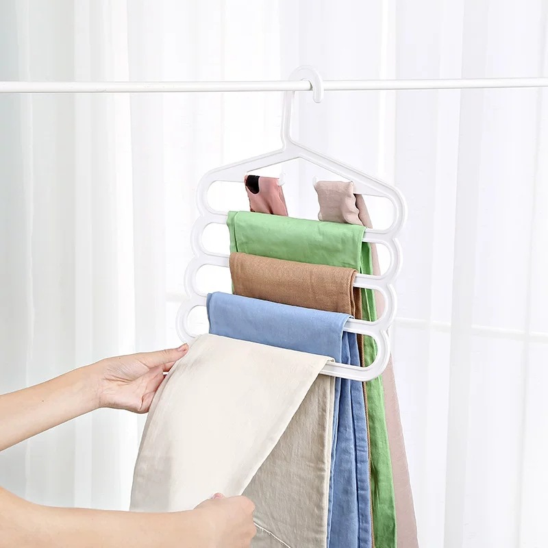 Multi-functional plastic trouser rack