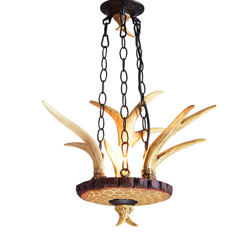 American country antler lamps, restaurant bar counter, corridor, entrance hall, homestay, villa, retro antler chandelier Item Picture