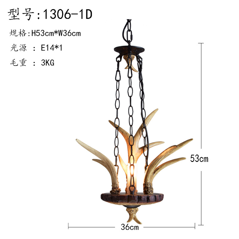 American country antler lamps, restaurant bar counter, corridor, entrance hall, homestay, villa, retro antler chandelier details Picture