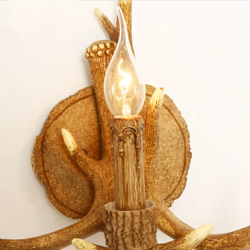 American-style wall lamps for restaurants, corridors, balconies, homestays, villas, and antler wall lamps Specification image
