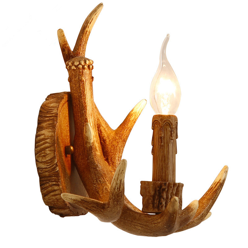 American-style wall lamps for restaurants, corridors, balconies, homestays, villas, and antler wall lamps details Picture