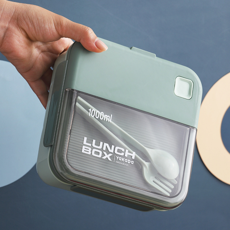 1000ml Morandi single-layer square camera lunch box Specification image