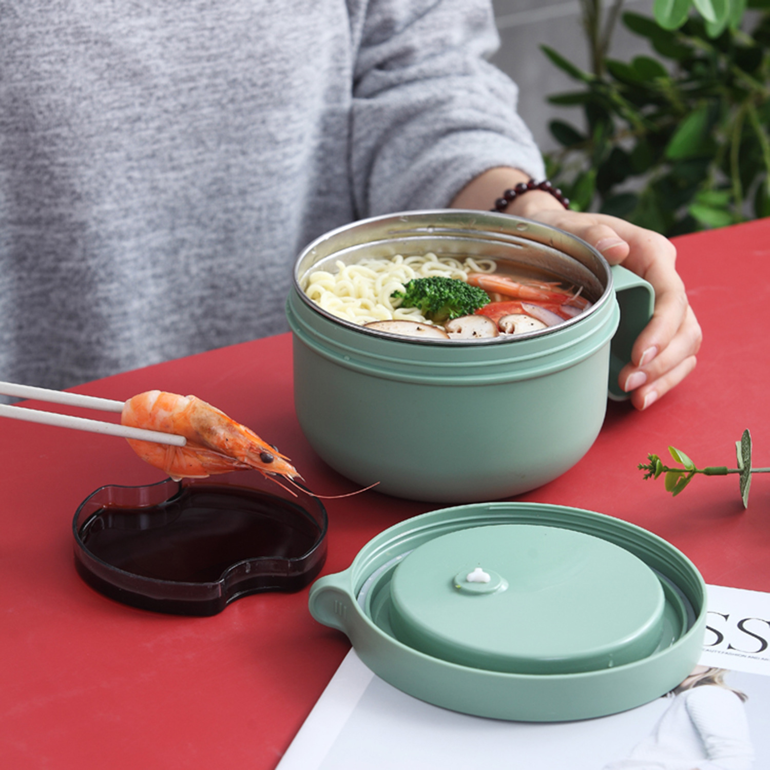 850ml flip-top Japanese bento bowl details Picture