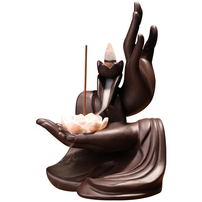 Purple clay reverse-flow incense burner details Picture
