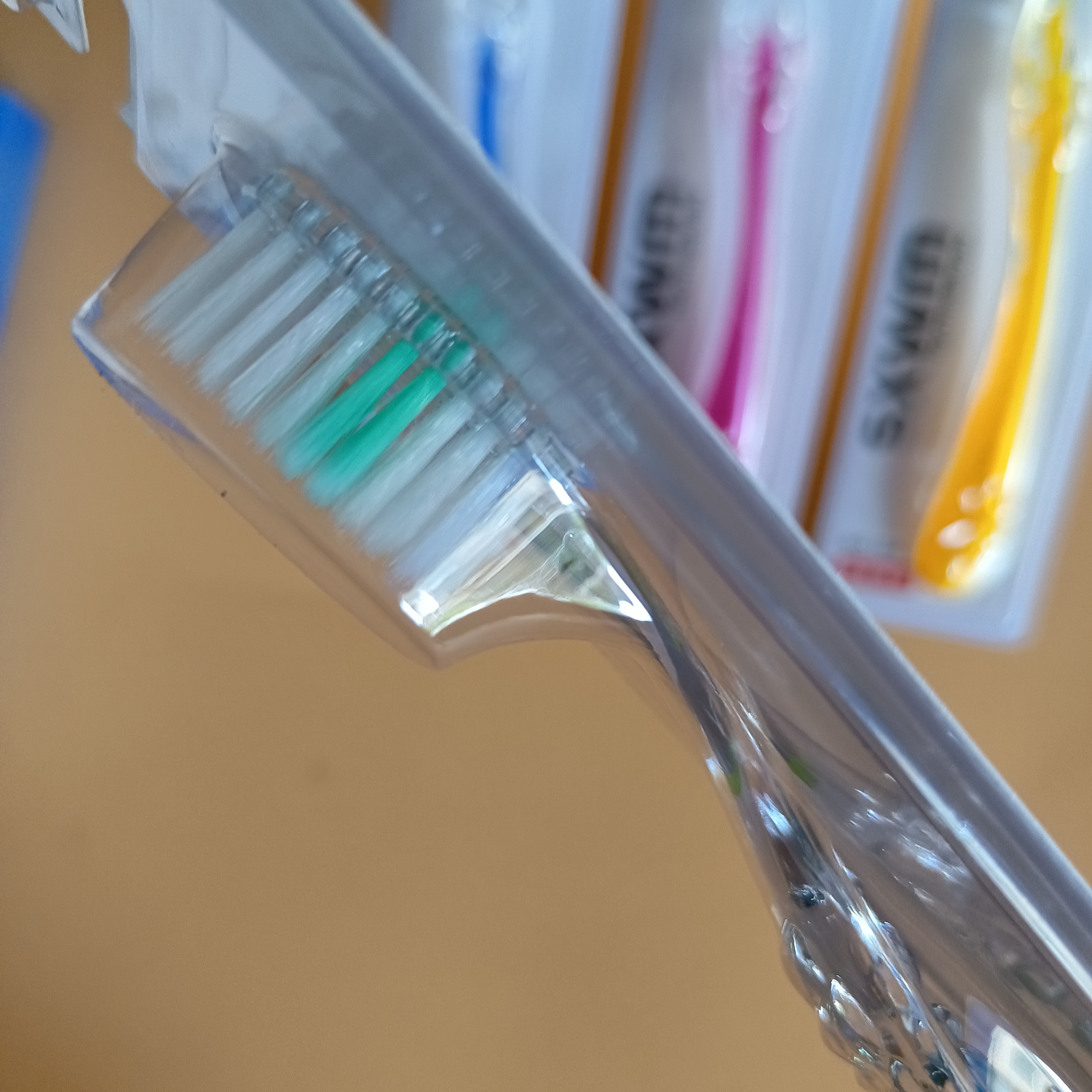 软毛牙刷白底实物图