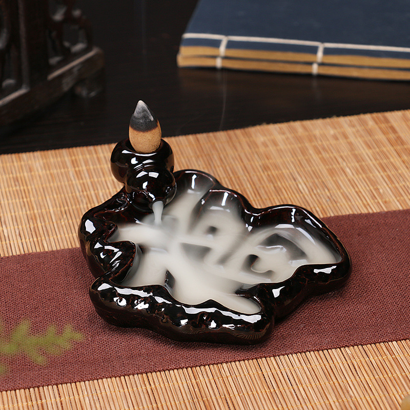 Reverse-flow incense burner ceramic creative ceramic ornaments details Picture