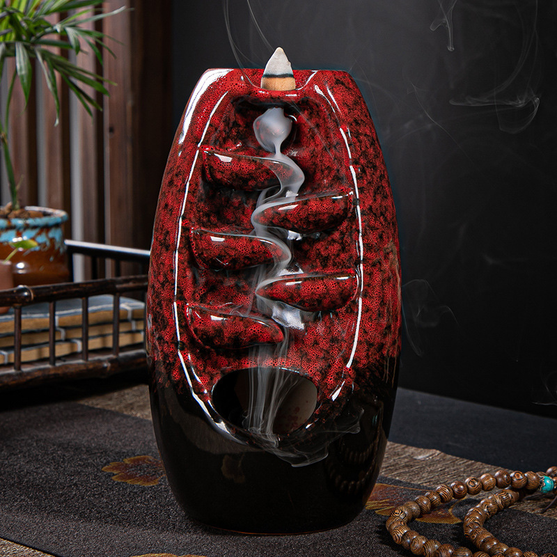 Ceramic backflow incense burner