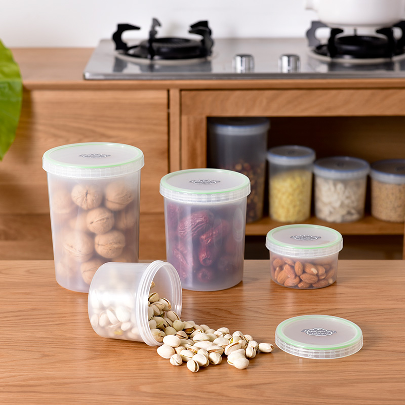 Circular storage tanks, kitchen stackable storage tanks for grains and cereals, circular sealed tanks, food storage and storage tanks Item Picture