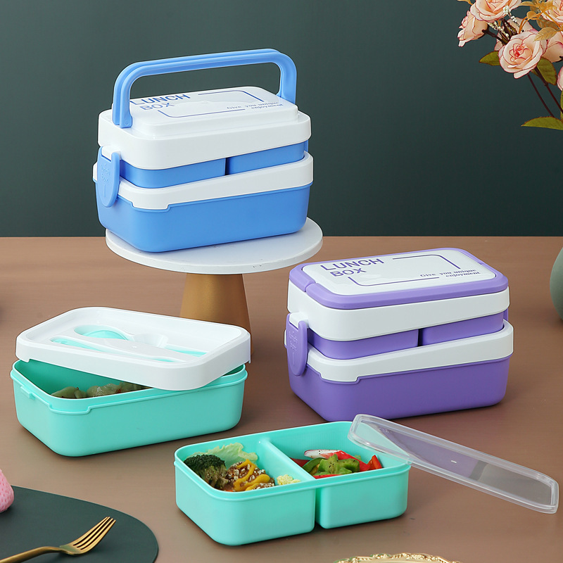 1.5L Double-layer student portable lunch box