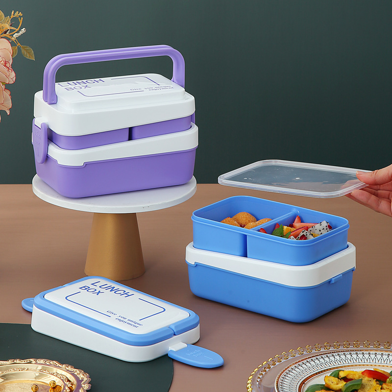 1.5L Double-layer student portable lunch box Specification image
