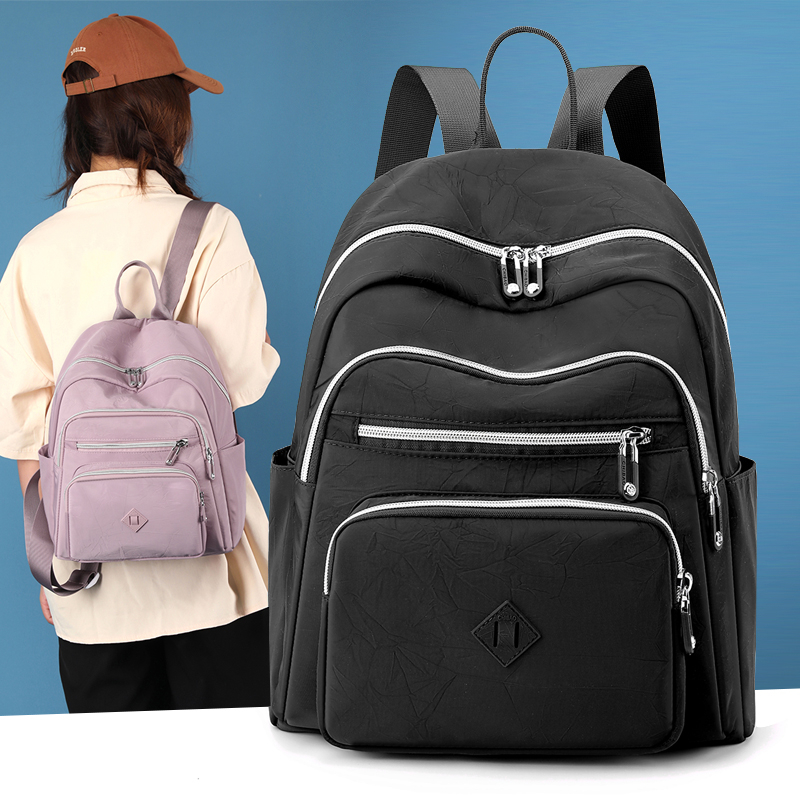 Oxford Cloth backpack for women's fashionable travel, 2022 new style nylon bag, Korean version large capacity student bag, simple and casual computer bag Specification image