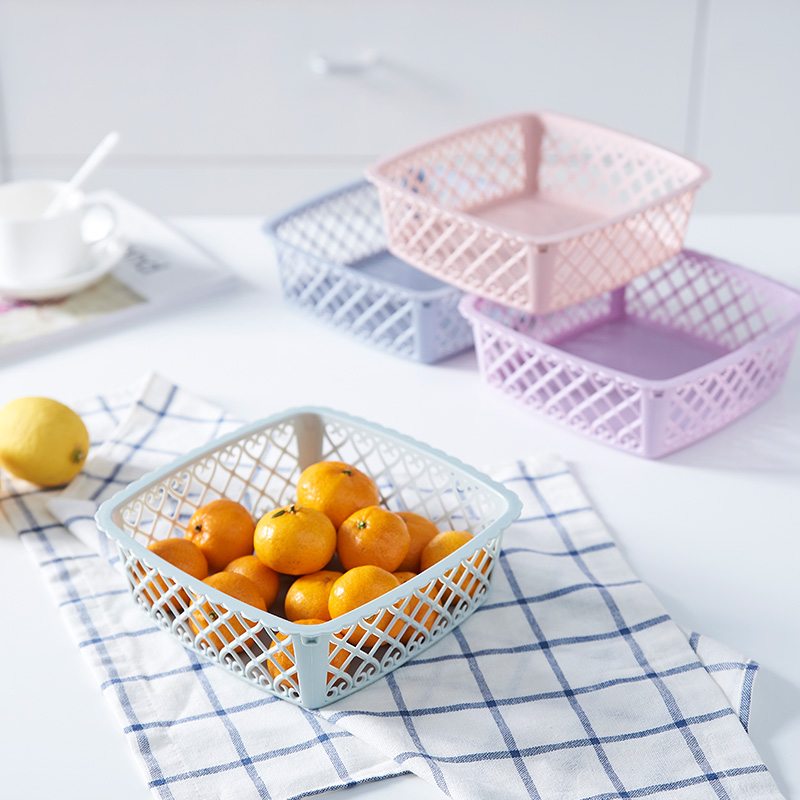 Rectangular desktop snack storage box, kitchen and bathroom storage basket, storage frame, storage basket, document organization basket