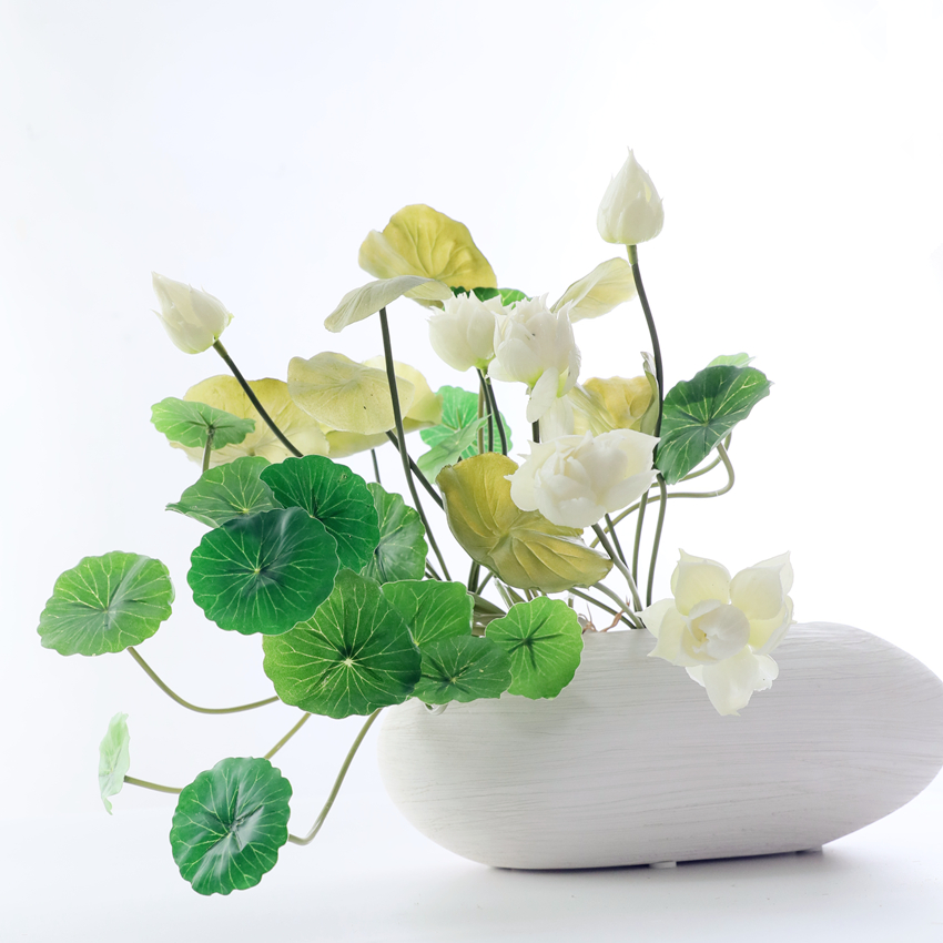 Simulated mini lotus leaf handle with a comfortable grip, simulated pennywort plant, artificial flower leaves, Pennywort HC31015, lotus leaf pennywort film Application Scenario