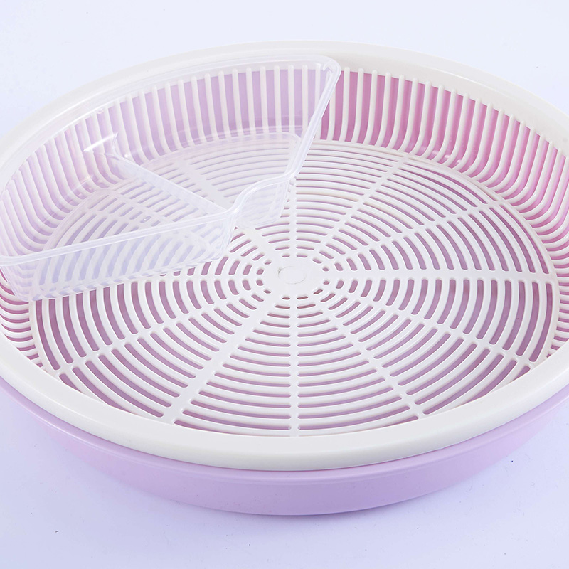 Home-use hot pot vegetable and meat round platter, kitchen vegetable washing basket, fruit and vegetable draining plate, draining basket, hot pot platter Specification image