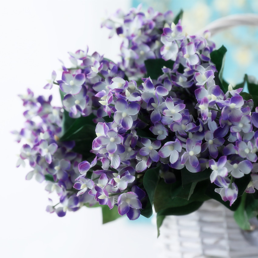 Artificial flower small lilac, artificial flower small accessory flower, home decoration not easy to fall off, silk flower arrangement, hand bouquet accessory flower AF1033 small lilac, silk flower small lilac Specification image