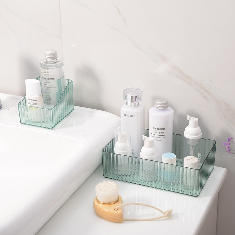 Desktop cosmetics storage box, girls' water and lotion dust-proof storage box with transparent lid details Picture