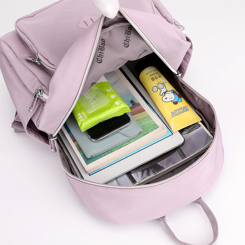 Oxford Cloth backpack for women's fashionable travel, 2022 new style nylon bag, Korean version large capacity student bag, simple and casual computer bag Item Picture