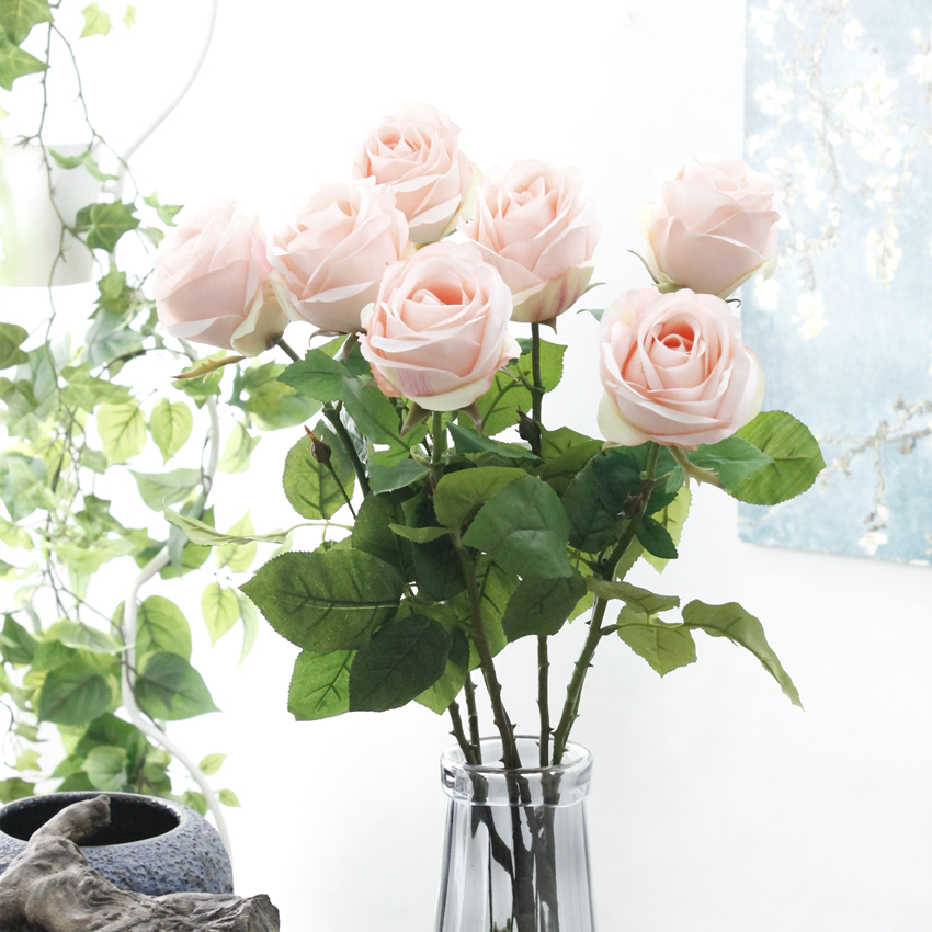 Artificial flower, single rose, artificial flower, silk flower, rose bud, high-end artificial flower, wedding decoration AF1089, single rose, rose bud, silk fabric Application Scenario