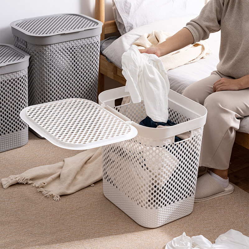 Japanese-style dirty clothes basket plastic laundry basket Specification image