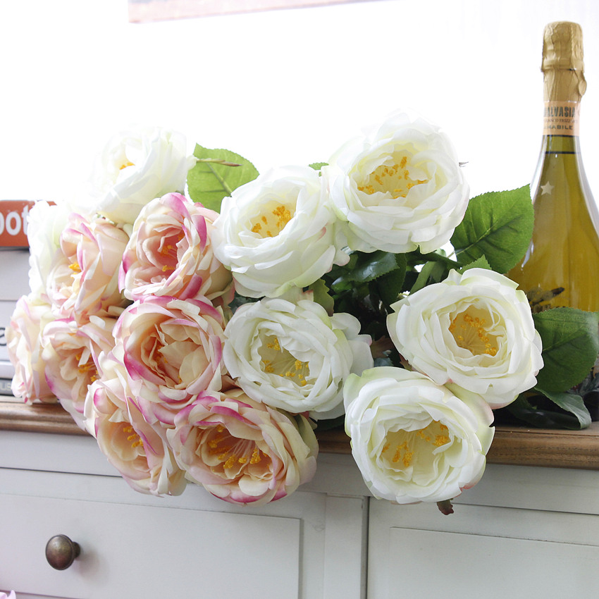 New real object shooting simulation flower single-head Royal British rose artificial flower wholesale in Yiwu high-end single-stem flower AF1099 Royal British rose Item Picture