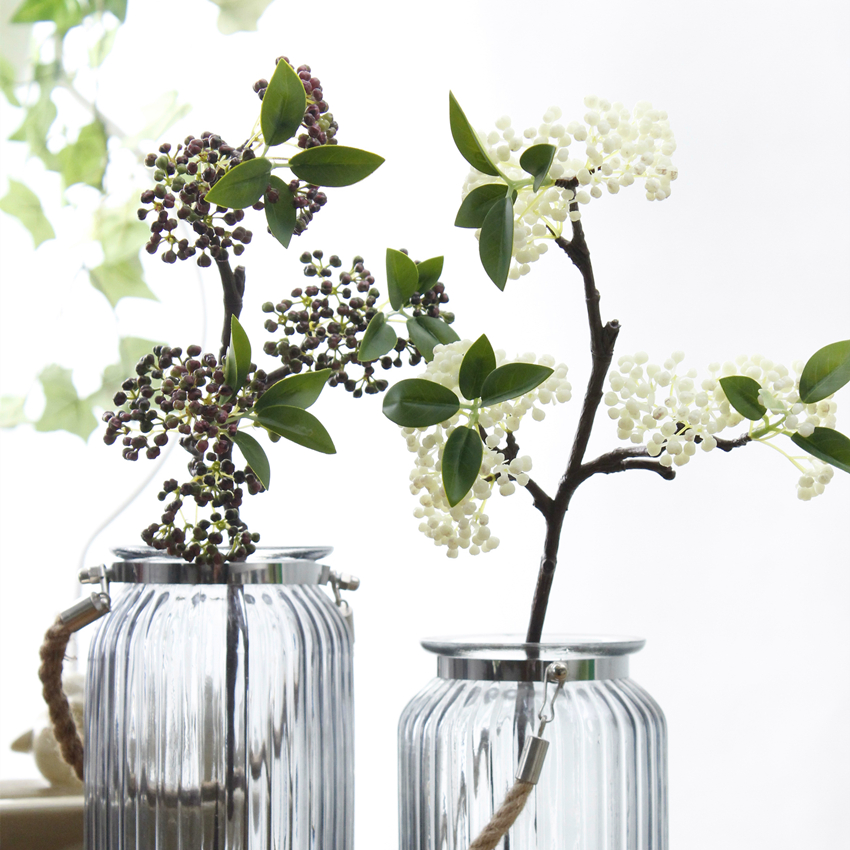 Artificial bean curd short branch material artificial flower home decoration PG6003 bean curd plastic bean curd Application Scenario