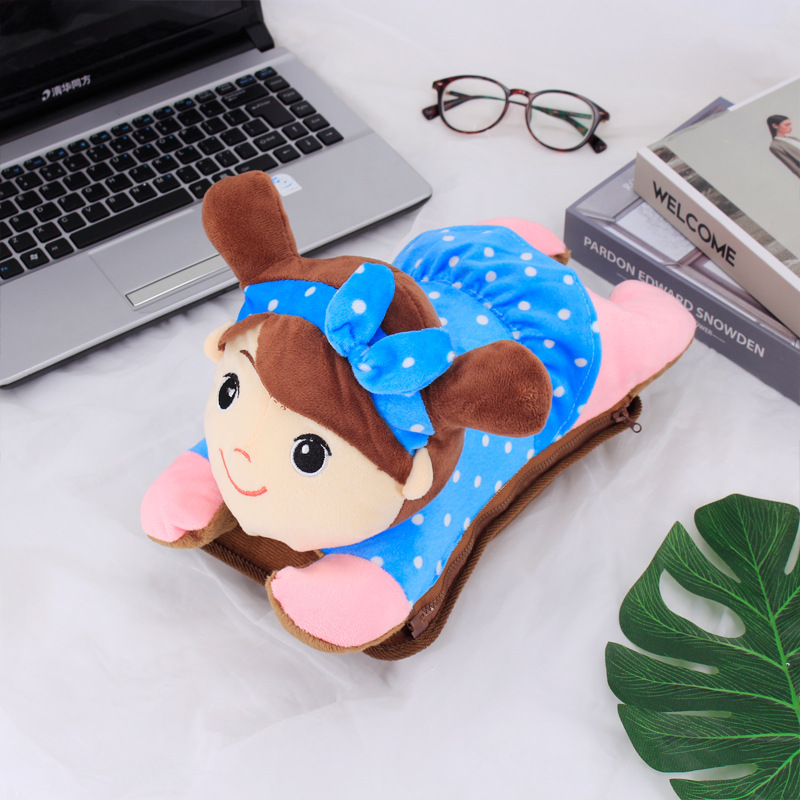 Plush warm waist and warm hot water bag