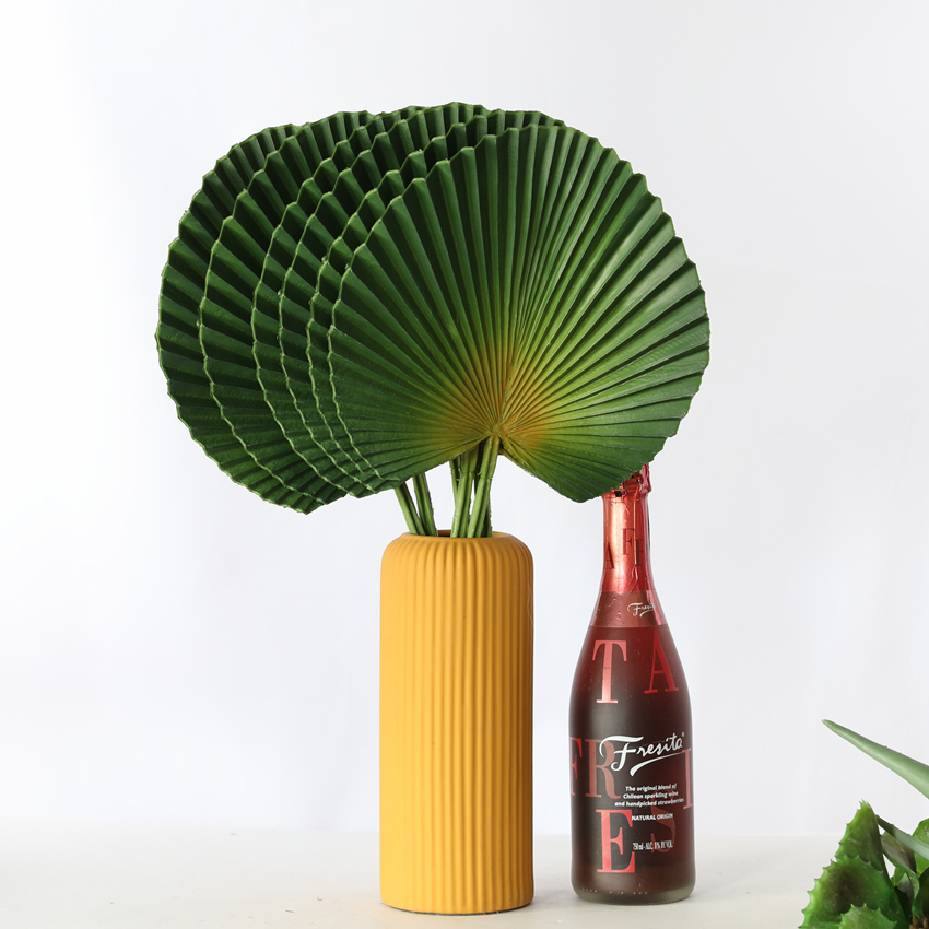 Artificial plant PU turtle-back leaf artificial flower spring rain leaf flower arrangement soft rubber plant accessory material sunflower fan leaf material design decoration HC31344 Specification image