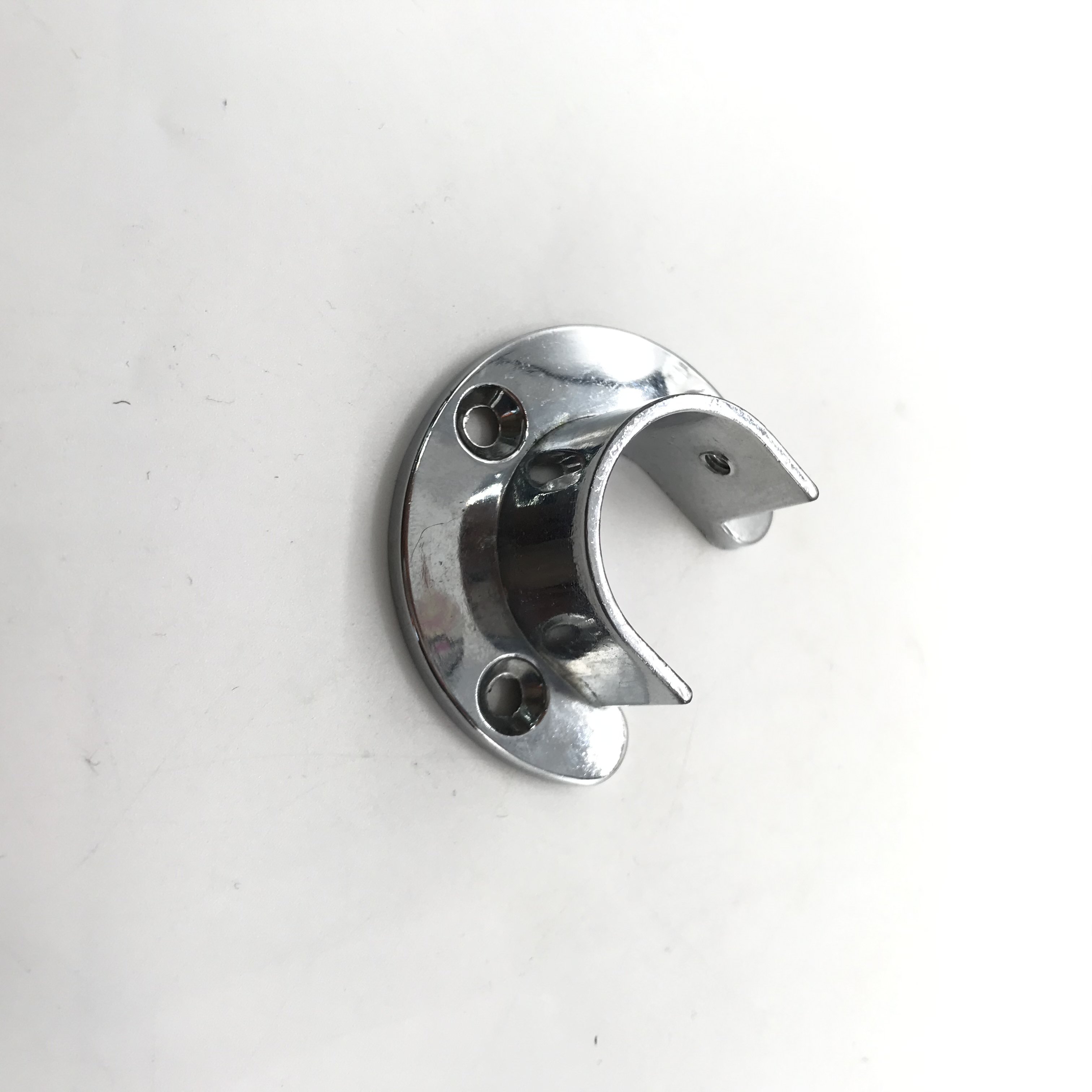 Shuzan Modern Hardware, high-end stainless steel durable semi-circular open flange seat, clothes rod support, factory direct sales, genuine product guarantee Item Picture