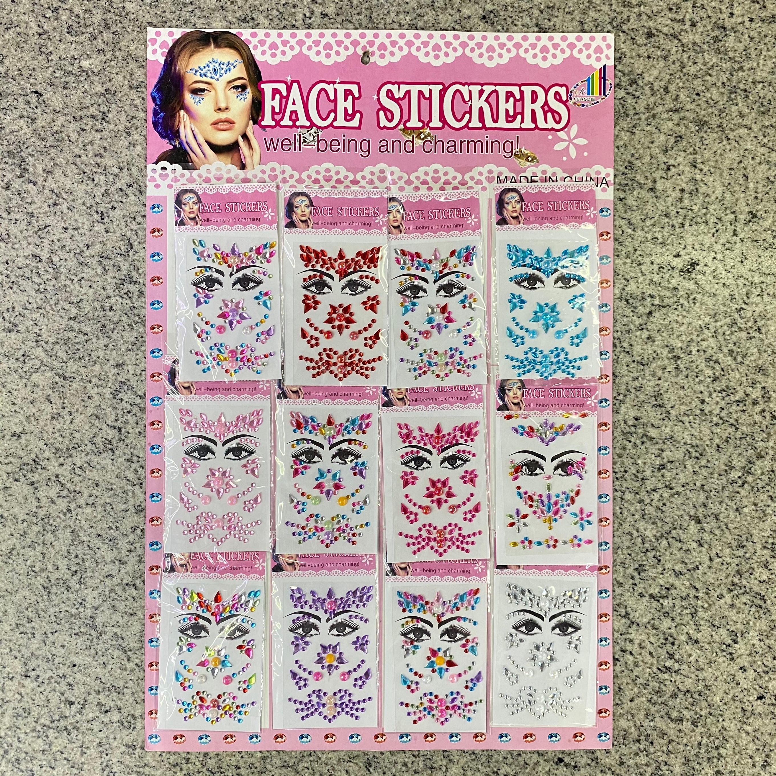 热销12张眉毛贴 脸贴 亚克力贴纸 车贴 贴画