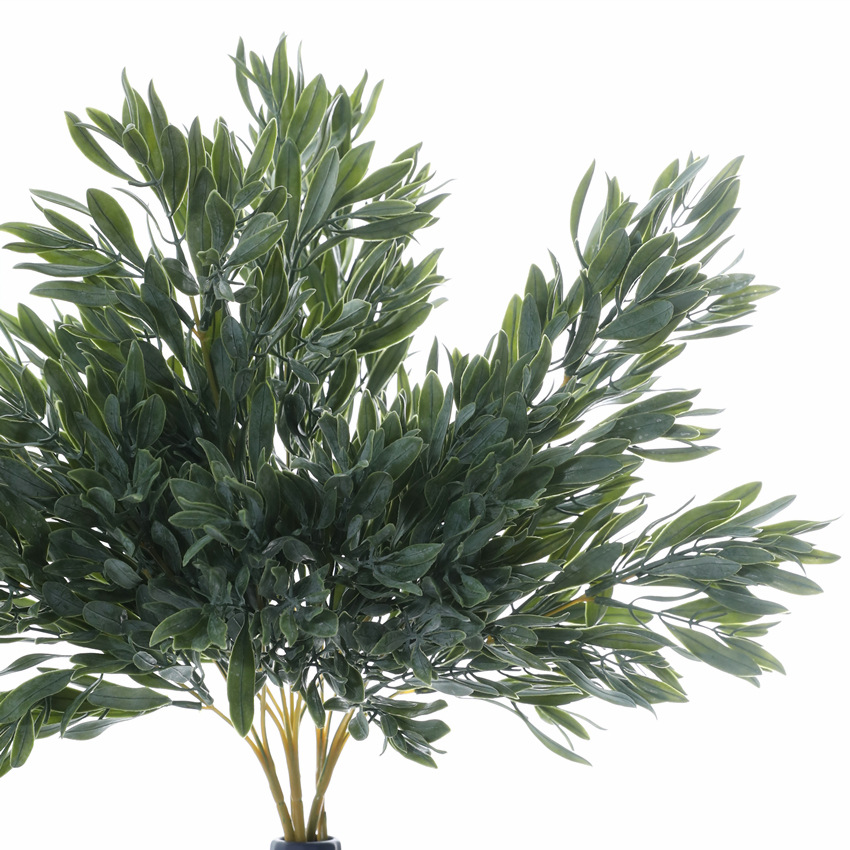 Artificial plant soft rubber olive leaf artificial flower green leaf prop home decoration wedding arrangement tree planting powder soft leaf JM2130 Specification image
