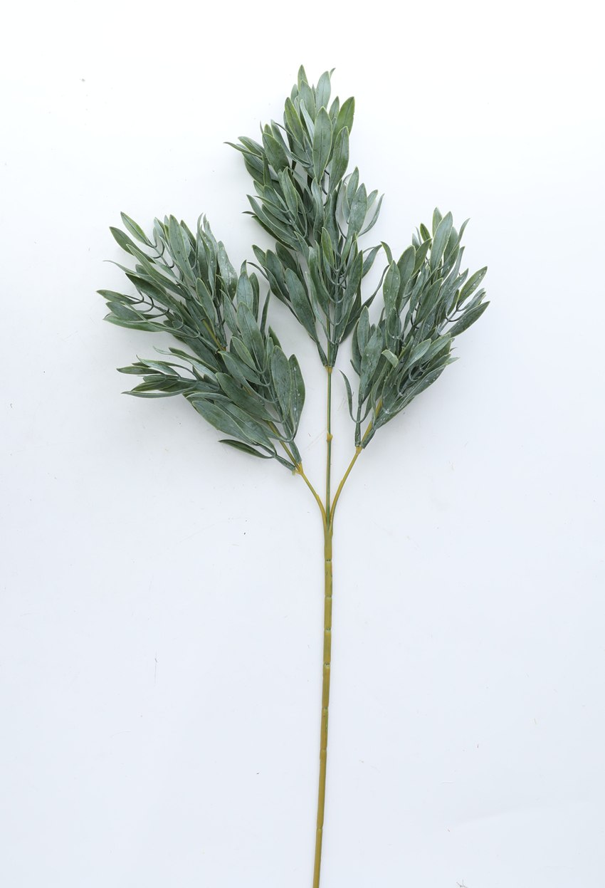 Artificial plant soft rubber olive leaf artificial flower green leaf prop home decoration wedding arrangement tree planting powder soft leaf JM2130 details Picture