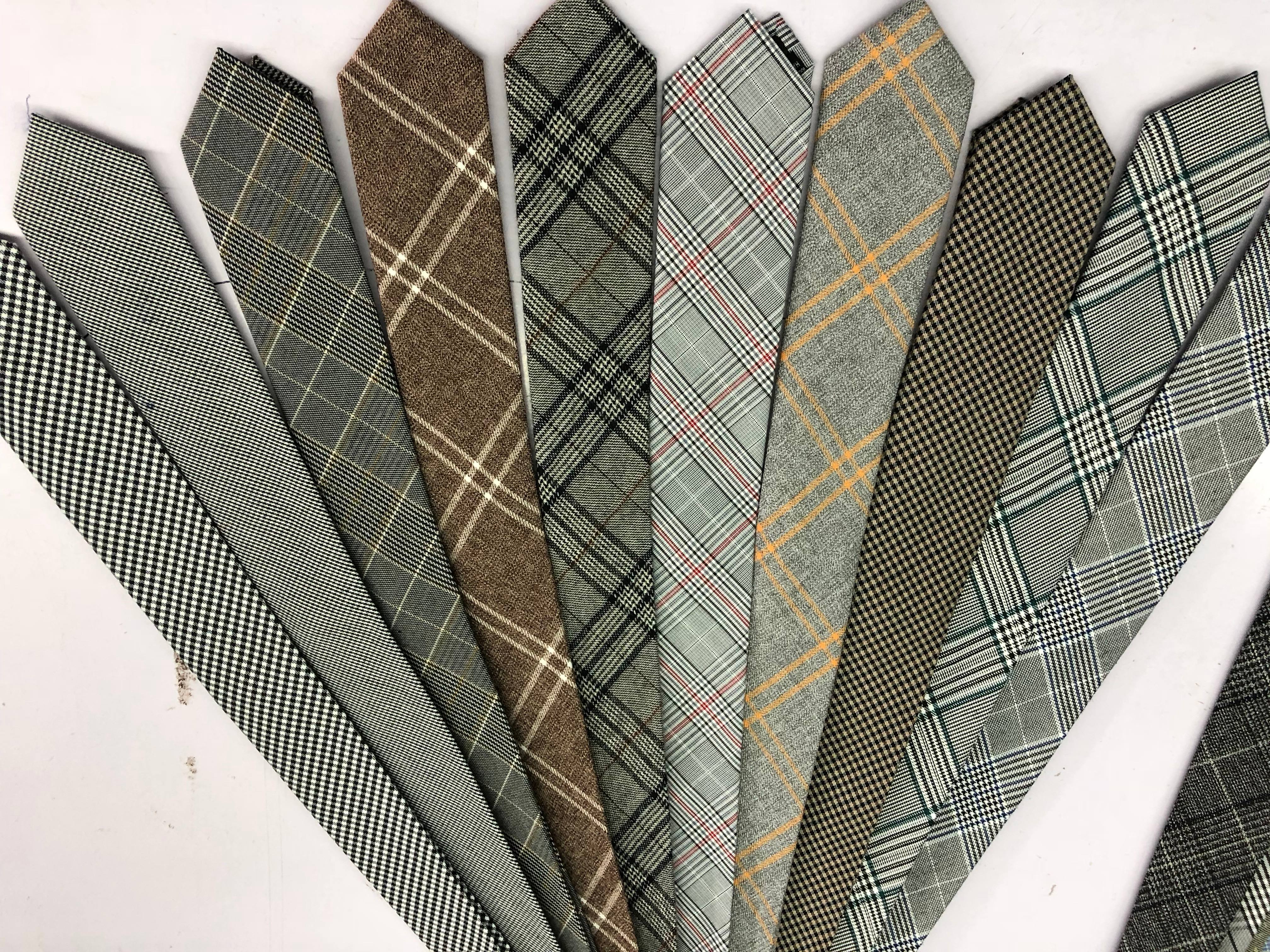 Factory direct sales of men's polyester-cotton checkered ties, fashionable suits, shirts and ties, versatile shirts and ties wholesale
