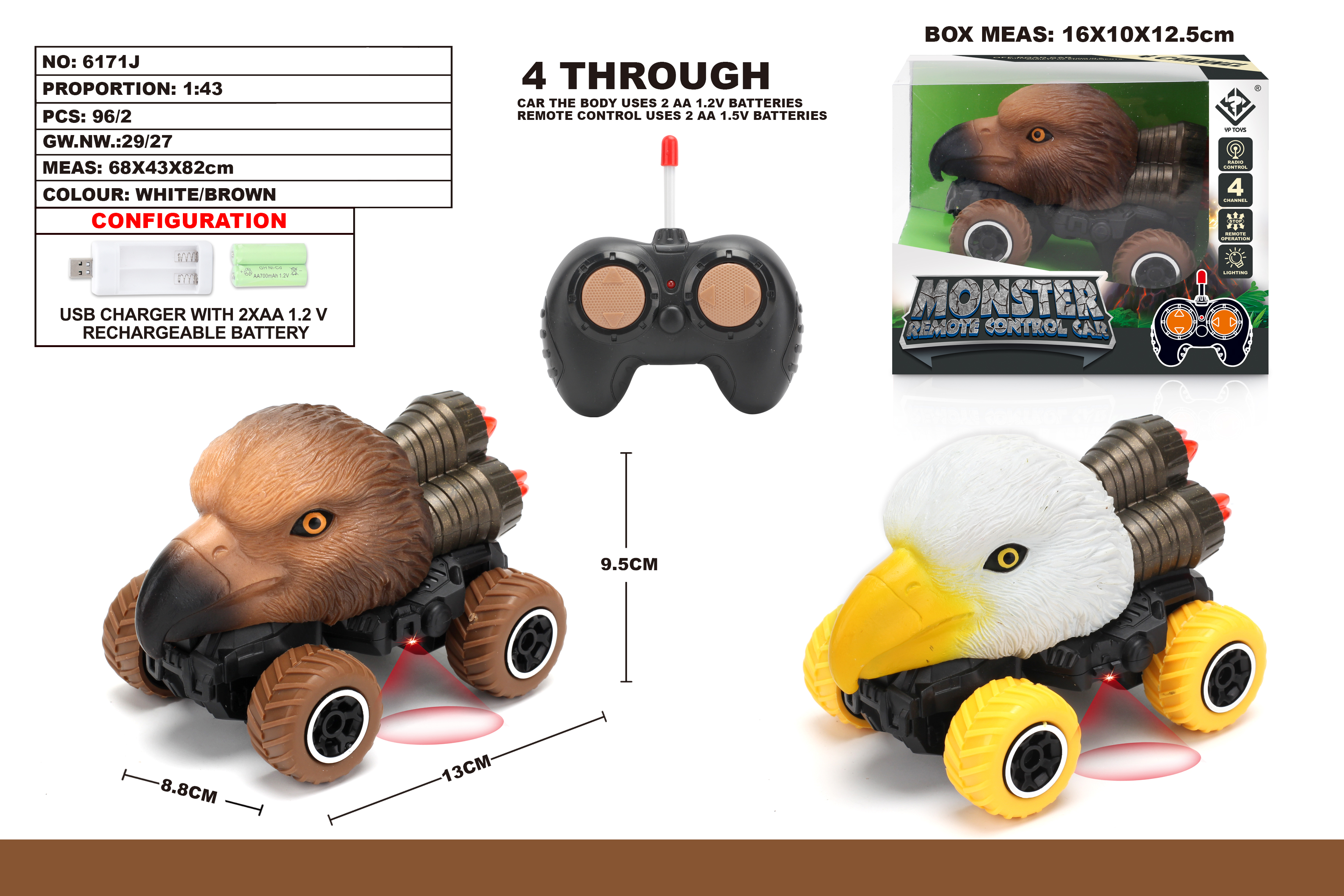 Remote-controlled animal eagle car