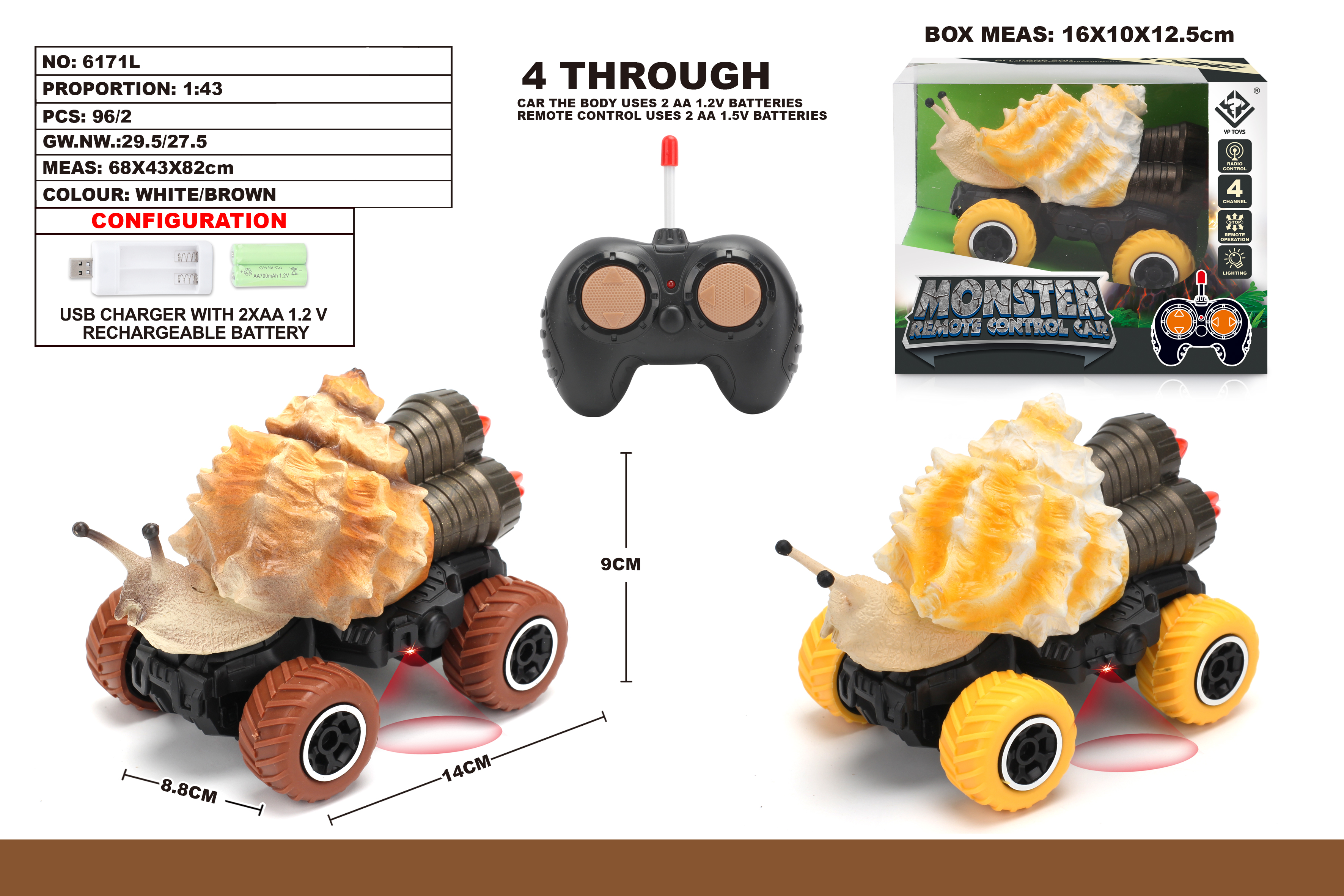 Remote-controlled animal snail car